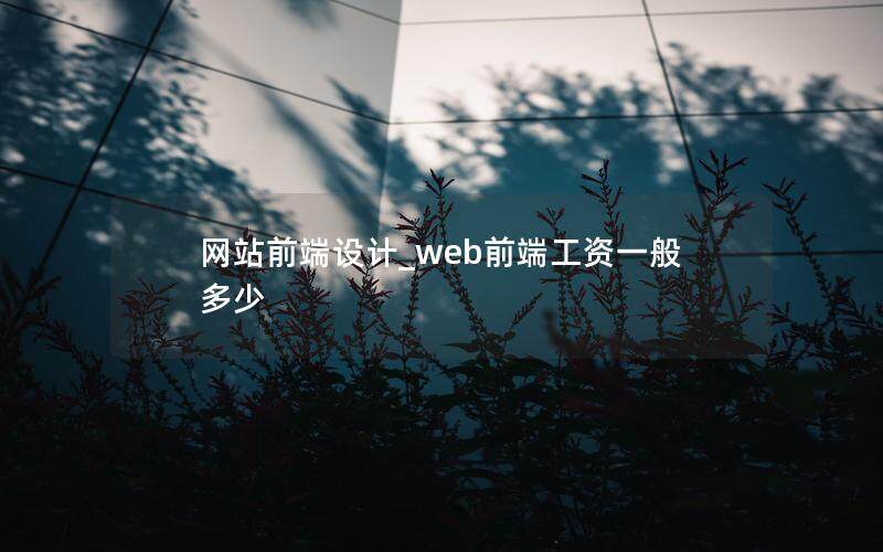 網(wǎng)站前端設(shè)計(jì)_web前端工資一般多少